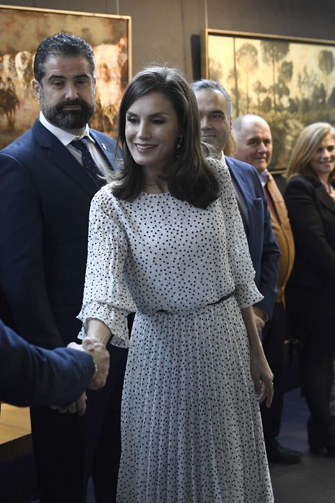 Doña Letizia confirma con este vestido obsesión por lunares