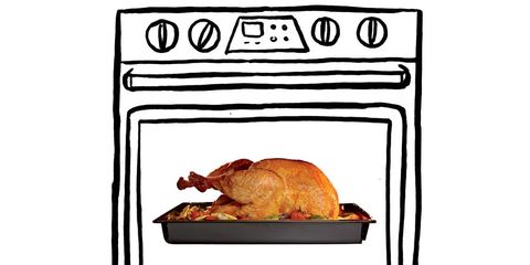 Roast turkey in oven