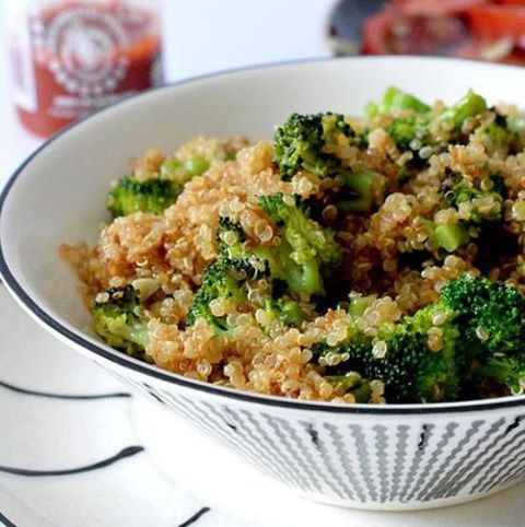 cenas sanas quinoa con brocoli
