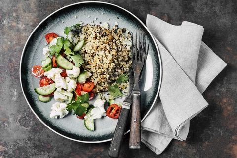 Quinoa with fresh salad