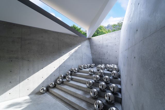 yayoi kusama, narcissus garden, stainless steel spheres, 1966 2022