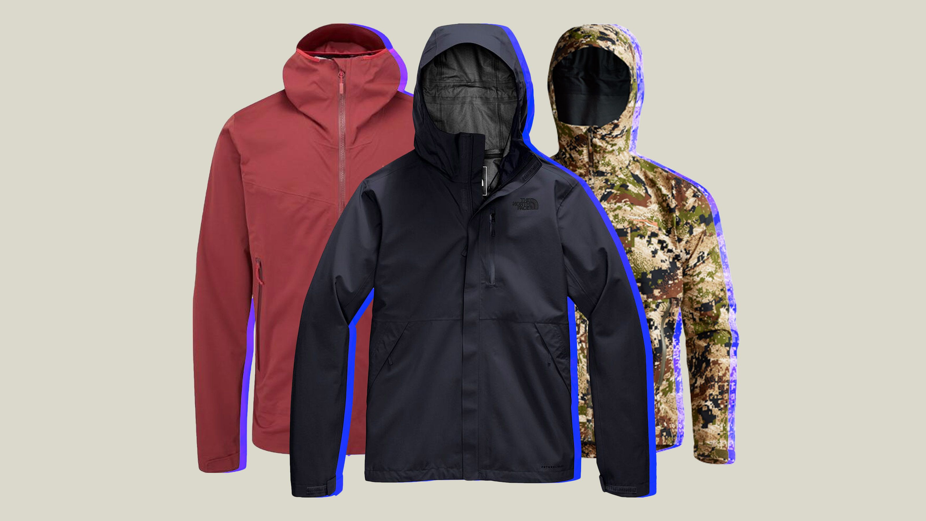 TIGER FORCE Mens Windbreaker Hooded Sweater Jacket Waterproof Running Rain Coat Active Softshell