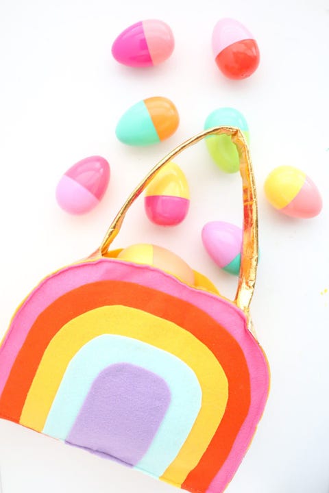 rainbow easter basket