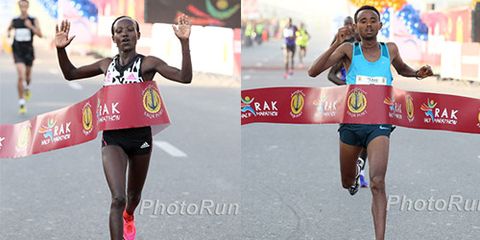 Mary Keitany and Mosinet Geremew win RAK Half Marathon 2015