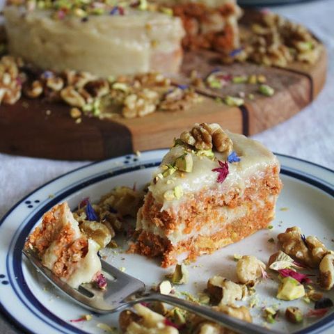 Raw Carrot Cake with Cashew Cream Frosting