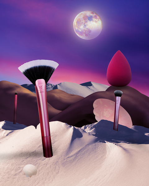 beauty tools in desert background