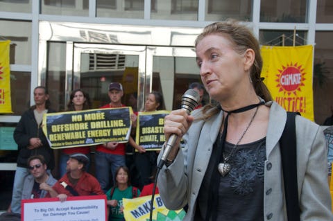 on the 5th anniversary of hurricane katrina, people march to chevron, the epa, and bp's san francisco office where they blocked the door and mission st at new montgomery