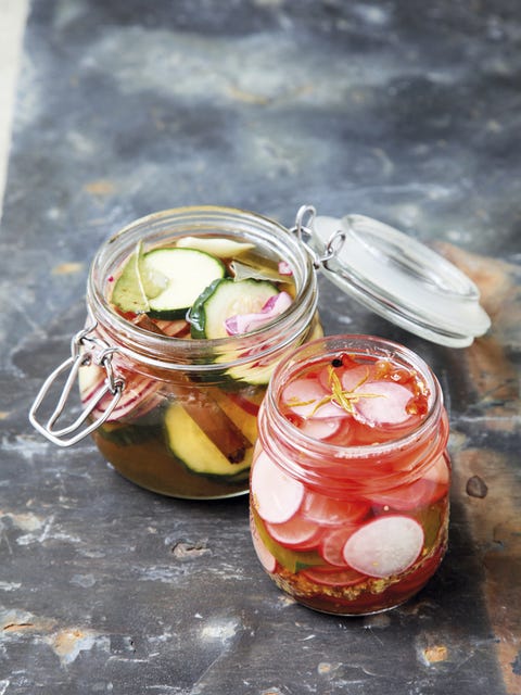 Mason jar, Food, Ingredient, Cuisine, Dish, Produce, Vegetable, Recipe, Drink, Onion, 
