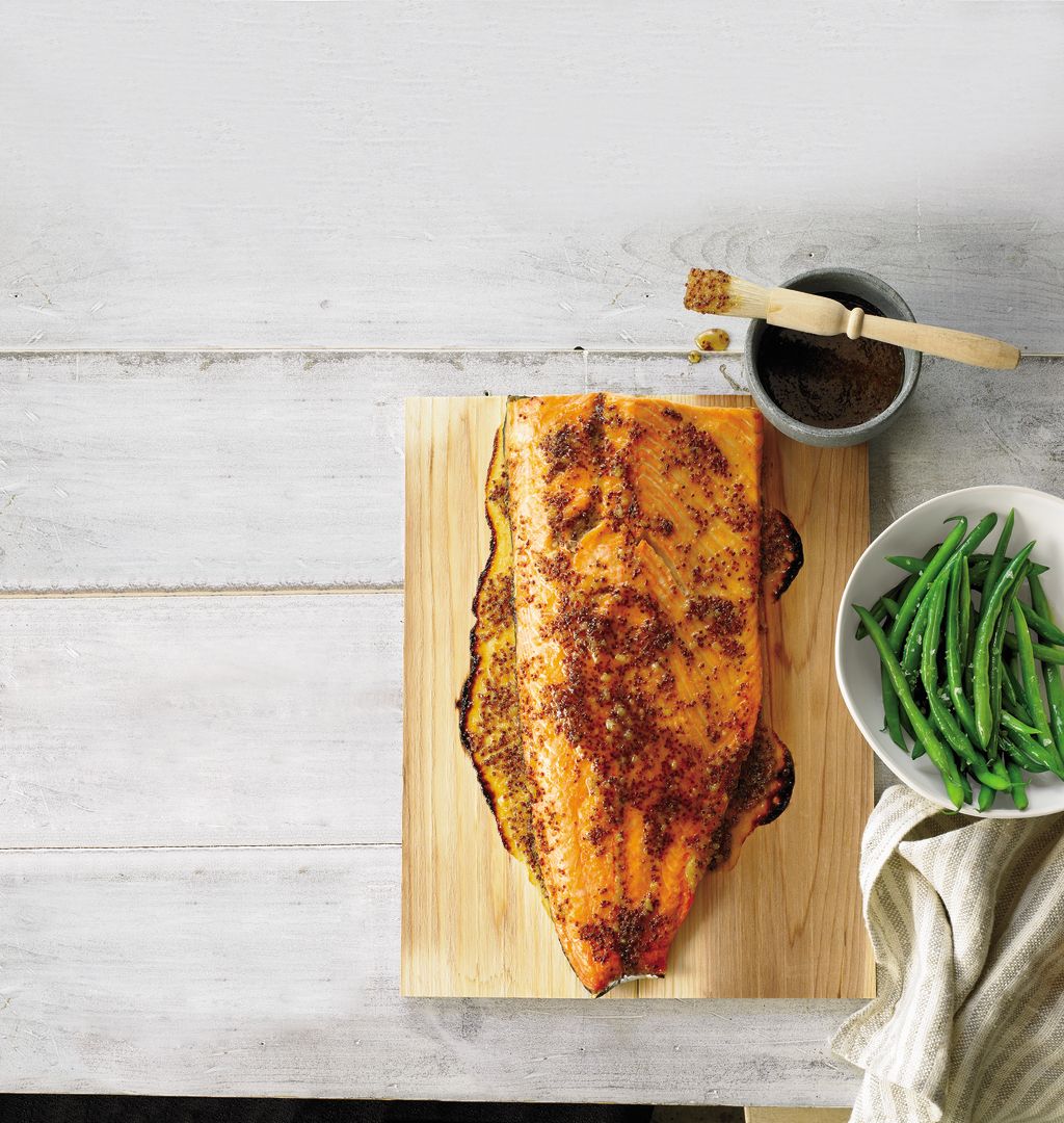 maple glazed salmon cedar plank