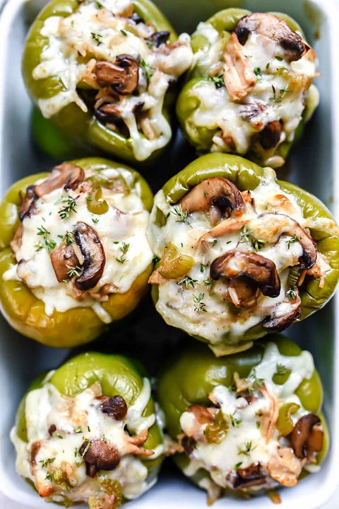 chicken and mushroom stuffed peppers