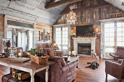 This Rustic  Farmhouse  Was Built and Decorated Using Almost 