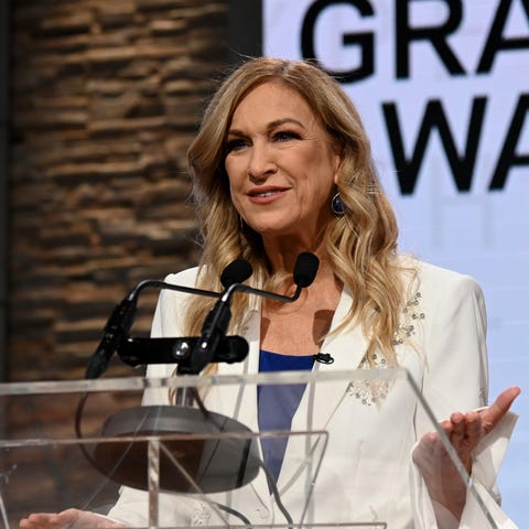 Deborah Dugan at the Grammy nominations press conference in November 2019. BRYAN BEDDER + GETTY IMAGES