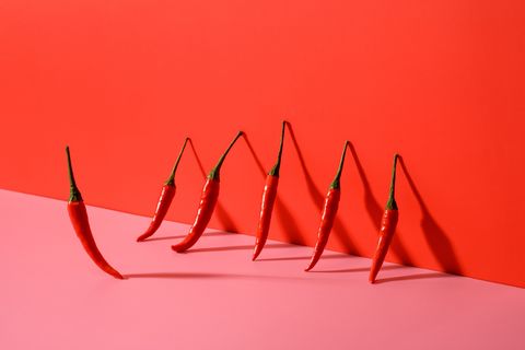 red chili with shadow triangle shape