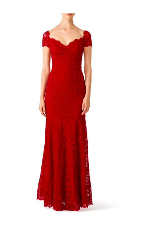 red gown on rent