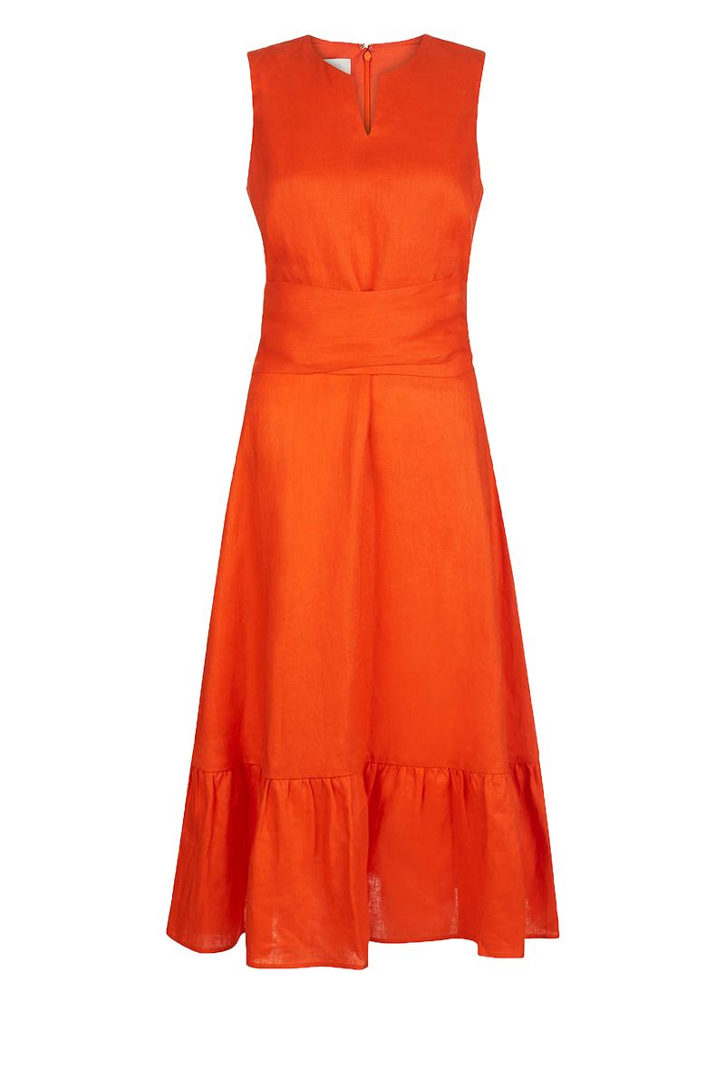 orange linen dress uk