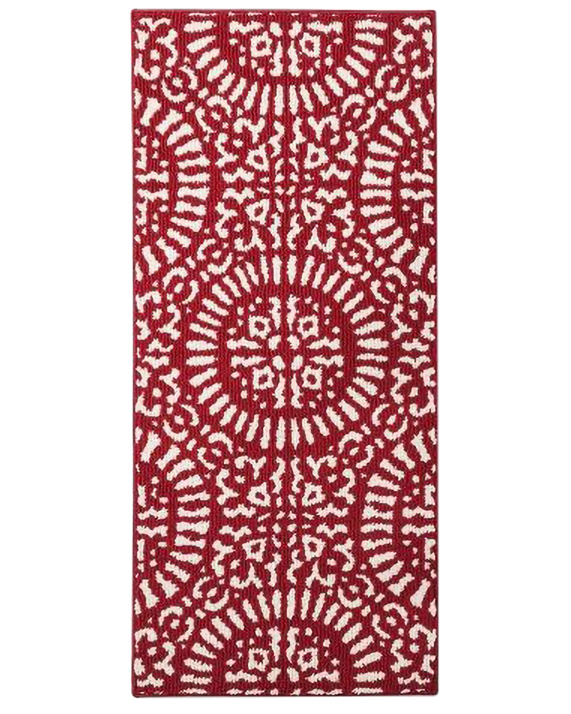 Soft Foam Area Rugs Red and White Daisies Washable Non Slip Kitchen Rugs Bath Rug for Home Decor Indoor/Outdoor 31x20in 