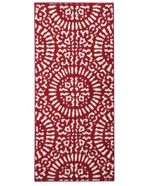 Red, Brown, Pattern, Beige, Rug, Rectangle, Textile, Wrapping paper, 