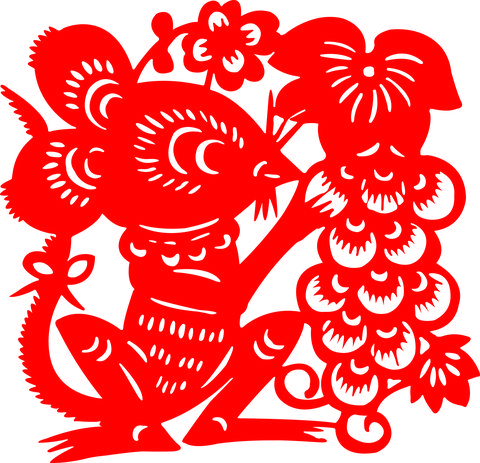 Red Mouse of Papercut art of China