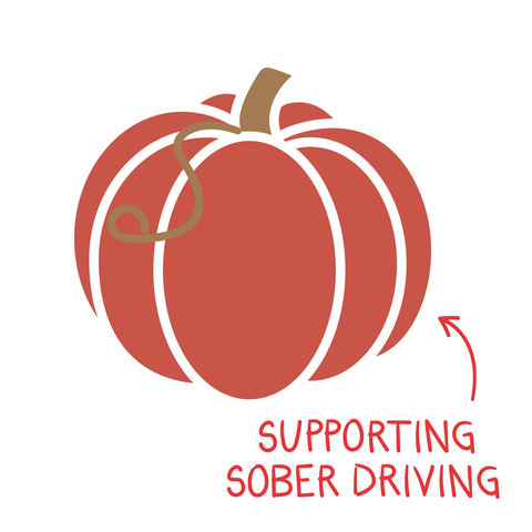 red pumpkin for supporting sober driving