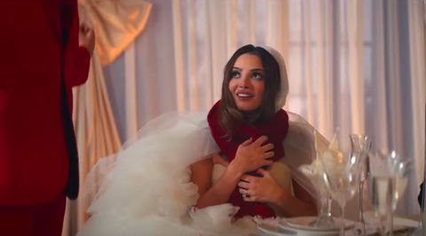 Red Riding Hood in the music video I bet you think of me