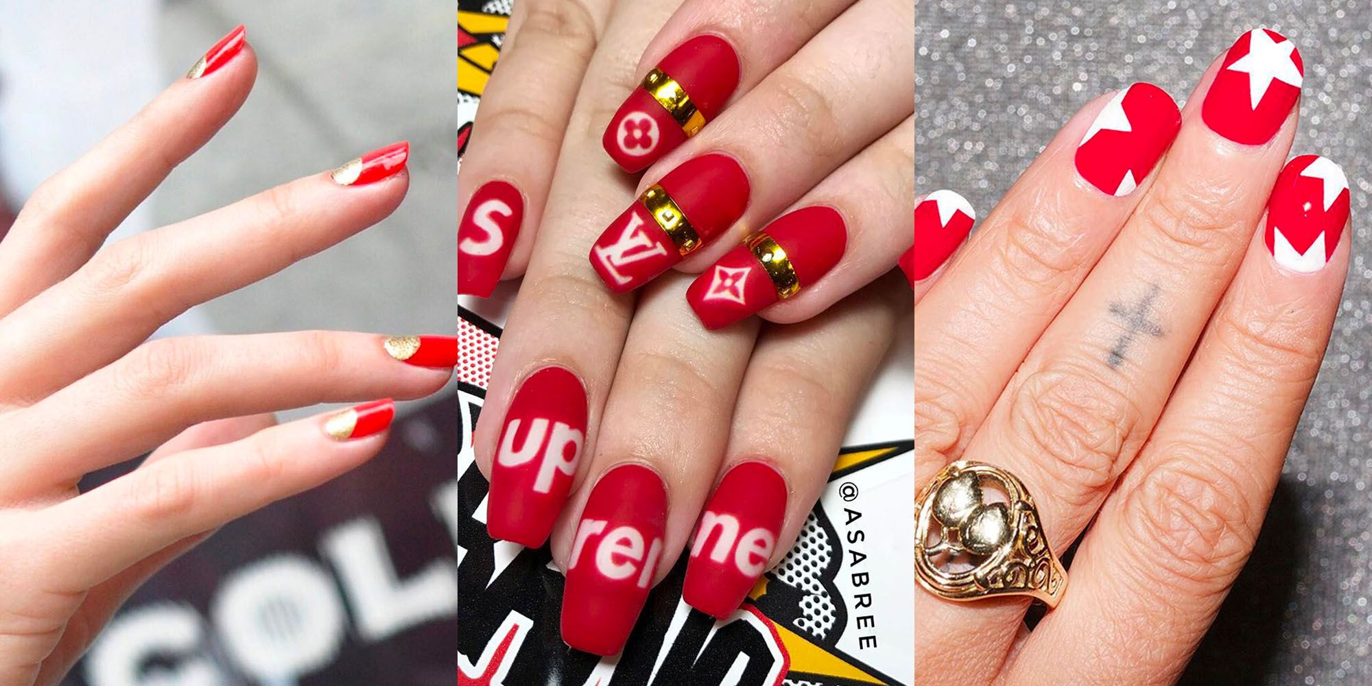 red nail stickers