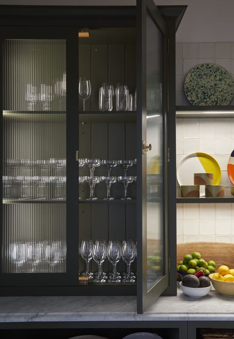 reeded glass cabinets