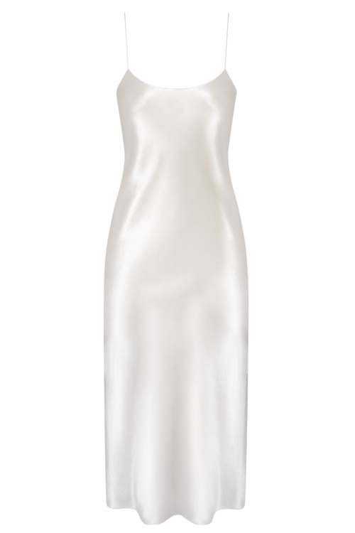 white slip under white dress