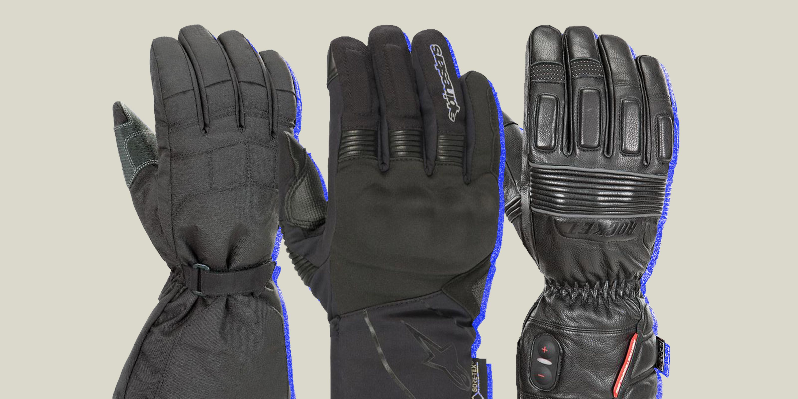 Leather Waterproof Thermal Winter Motorcycle Motorbike Gloves Warm Black 