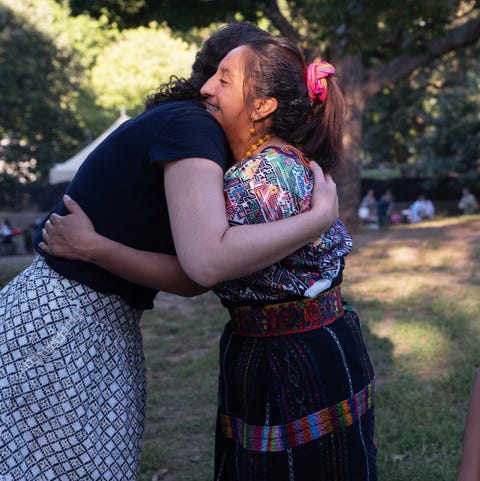 women hugging