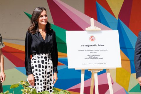 queen letizia during the inauguration of the course at the professional school 20222023 llanos de aridane, las palmas on friday, september 9, 2022