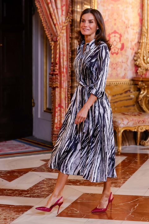 spanish queen letizia ortiz during a meeting with members of princess of asturias foundation in madrid on tuesday, 21 june 2022
