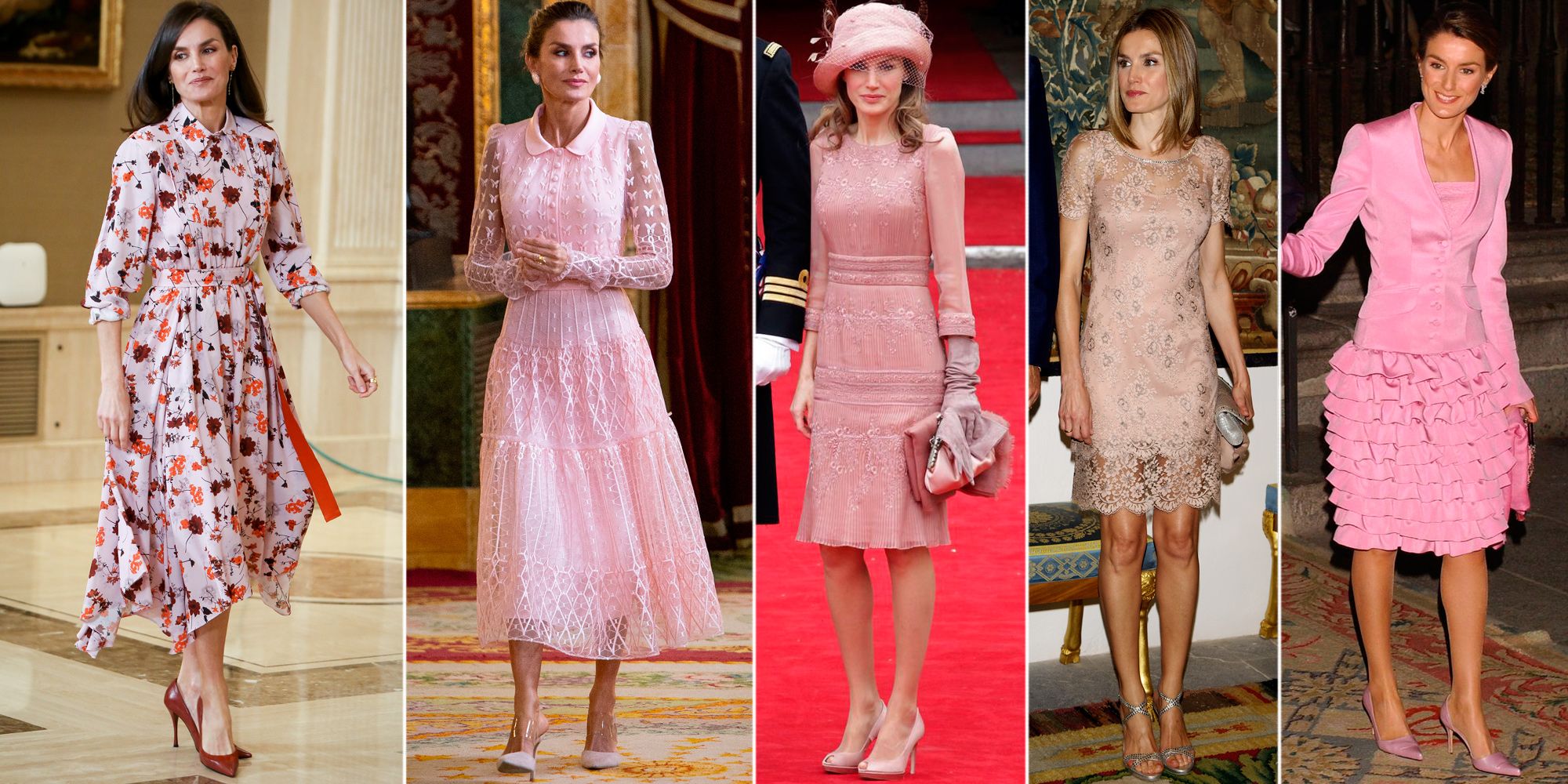 adyacente Anguila Palacio La reina Letizia y su pasión por los vestidos rosas