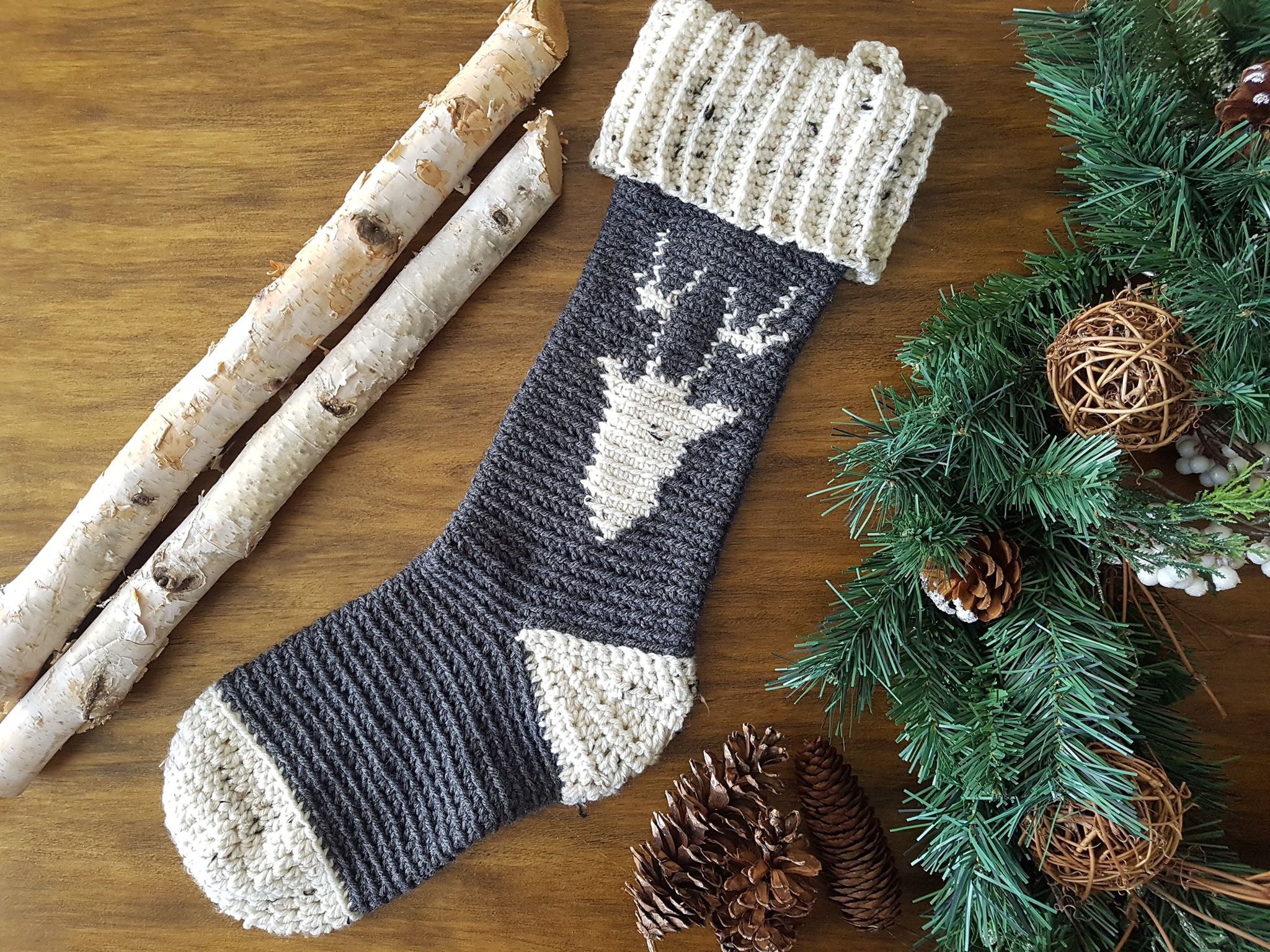 Stocking Holiday Stocking Hand crocheted Christmas Stocking Holiday Decor Hand made Made in USA