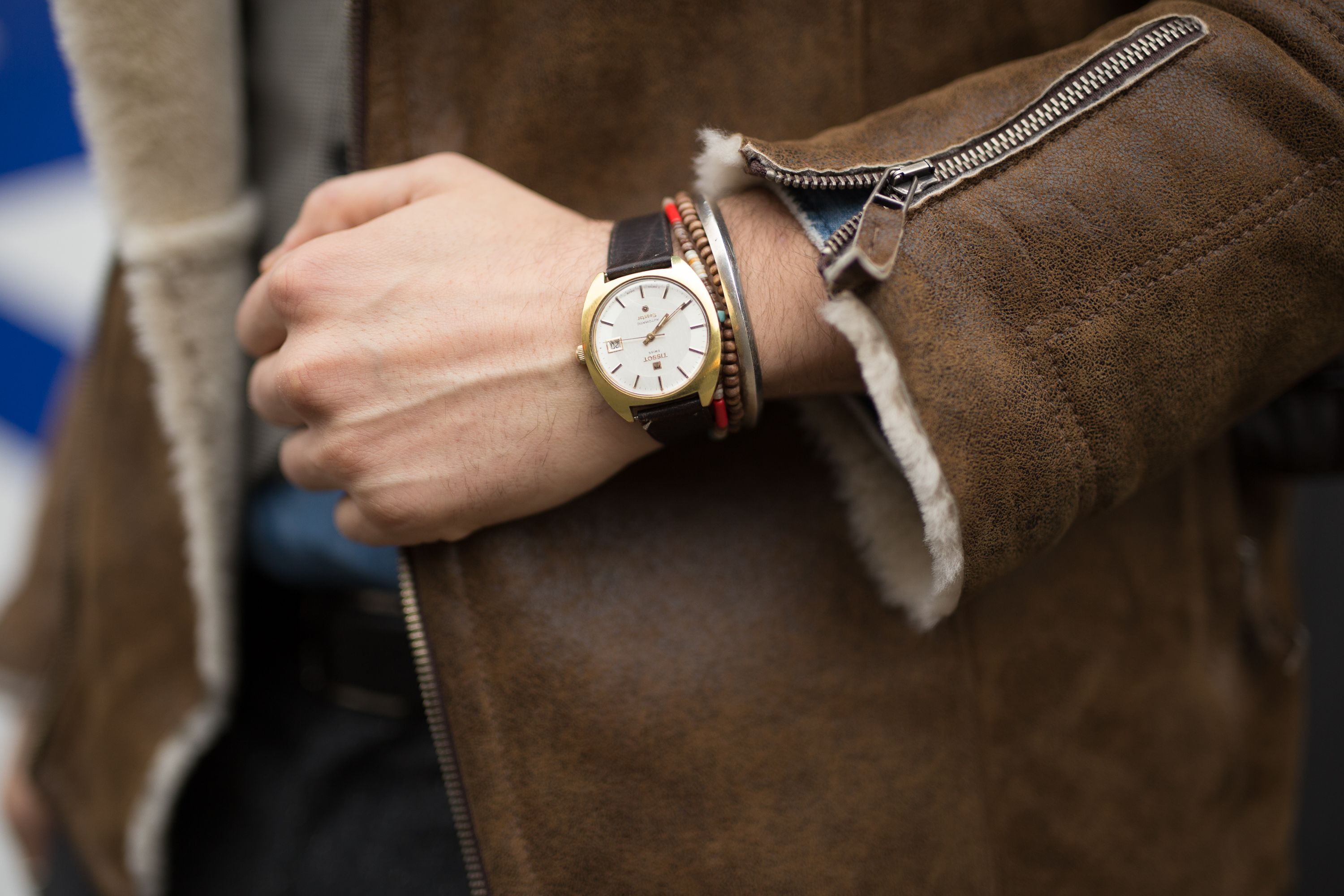 Reloj de pulsera Tissot de Cuero de color Gris para hombre Hombre Accesorios de Relojes de 