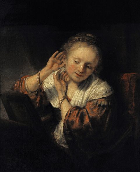 young woman with earrings