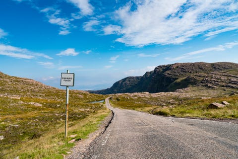 Remote road in highlands of Scotland