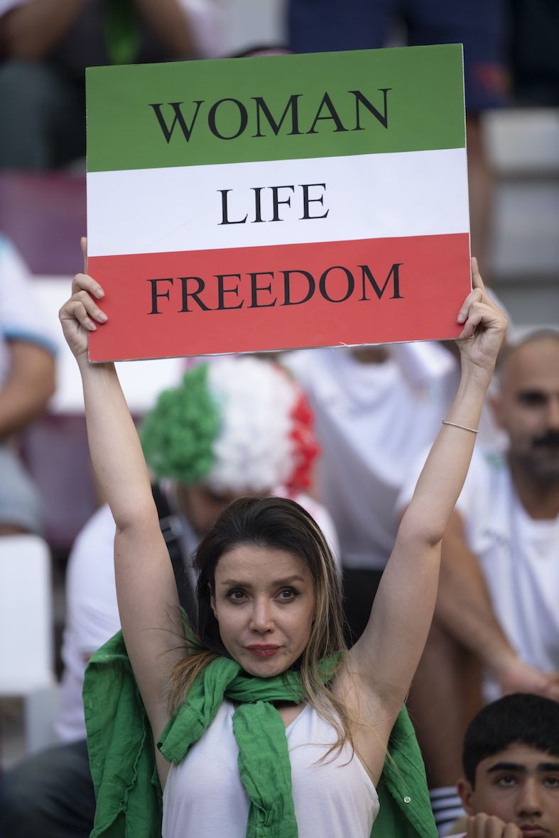 ‘respect For Iranian Women Protester Invades Pitch At World Cup Match