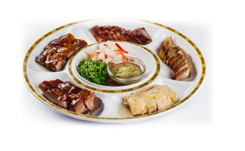 combinado de asados cantoneses, plato del restaurante royal cantonés usera, madrid