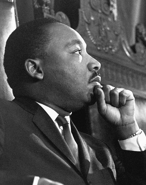 martin luther king jr before a speech