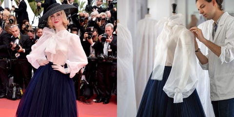 艾儿芬妮(Elle Fanning )在2019坎城红毯一身优雅Dior 高级订制系列礼服重现new look