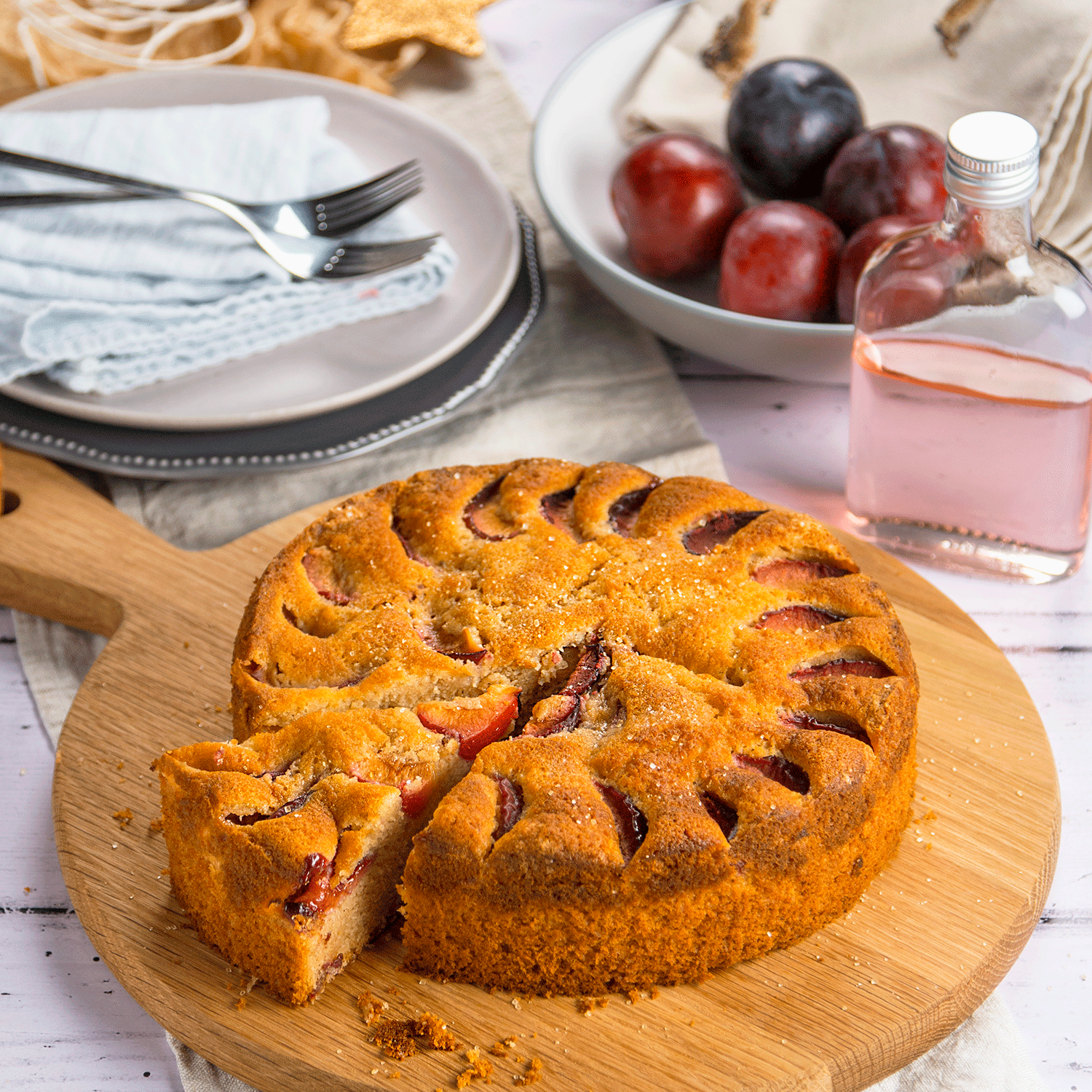 rhubarb gin and plum cake rhubarb gin and plum cake