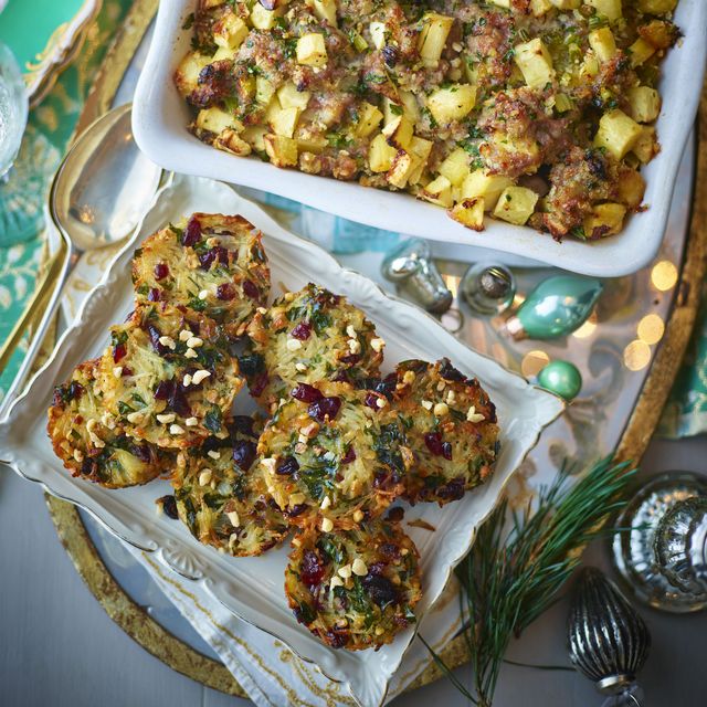 best christmas side dishes rice stuffing cakes with hazelnut and cranberry