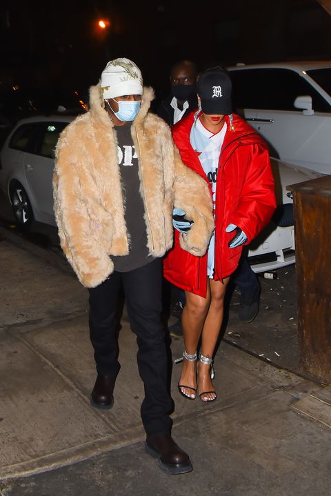 Rihanna Went Out in a Jersey, No Pants and Orange Opera Gloves