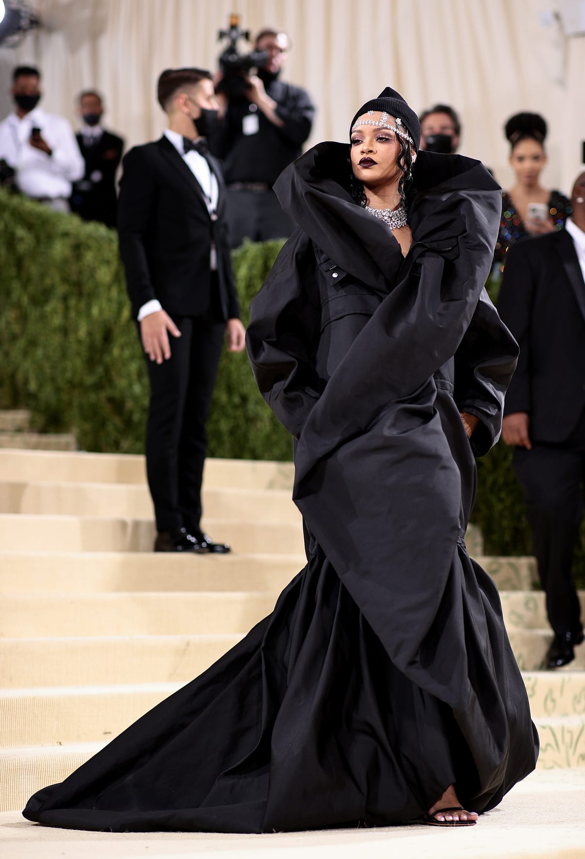 rihanna attends the 2021 met gala celebrating in america a news photo