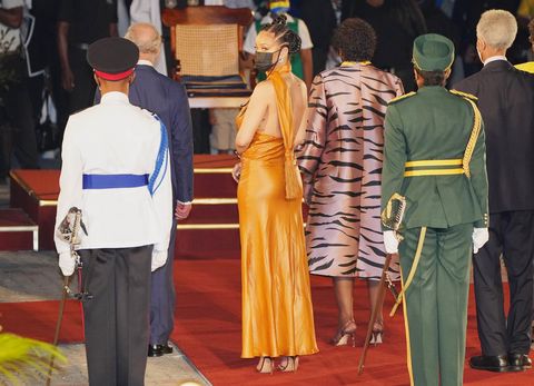 rihanna at the declaration of the republic and barbados presidential inauguration ceremony