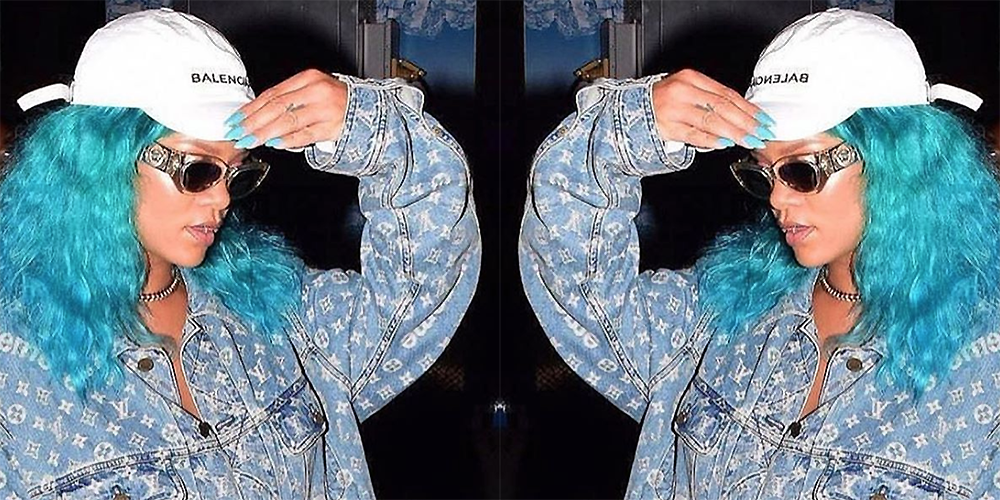 Rihanna Rocked Gorgeous Turquoise Hair For Her Return Home To Barbados
