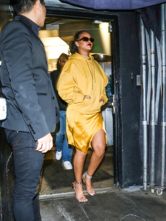 Thank You to Rihanna for Proving a Hoodie and Silk Dress Work for Evening