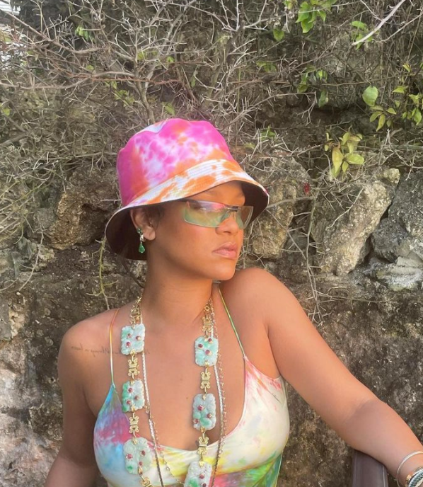 Rihanna Brings a Retro, Summer Look to February in This Tie-Dye Outfit