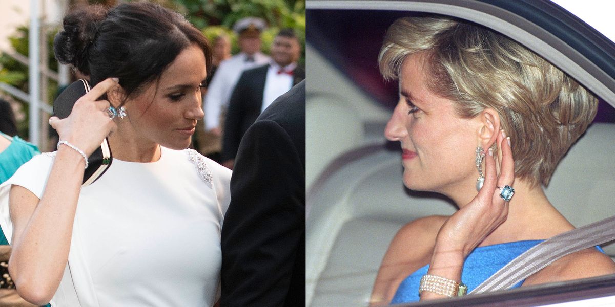 See Meghan Markle in Princess Diana's Aquamarine Cocktail Ring on Royal ...