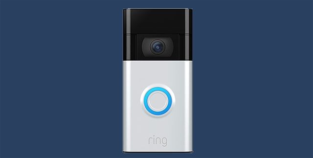 ring video doorbell with dark blue background